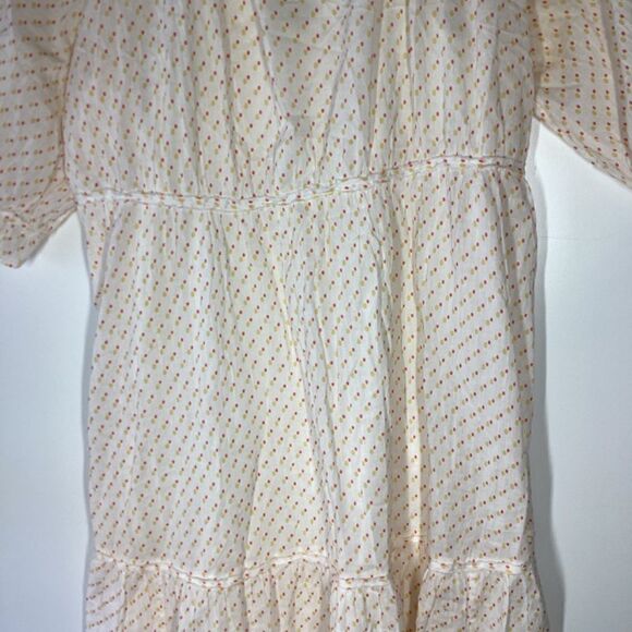 Closed Bull Bell Polka Dot Dress Strawberry Pink 3/4 Sleeveless Cinched Waist - Picture 17 of 17